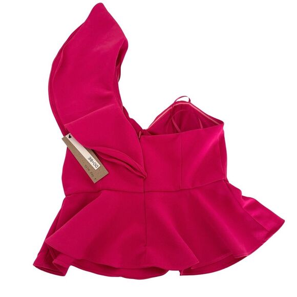DO+BE NWT Ruffle Shoulder Pink Peplum Top Size S - Picture 4 of 8